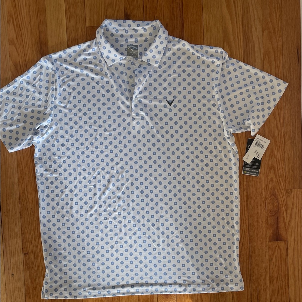 Callaway Men's Golf Polo with Blue Pattern